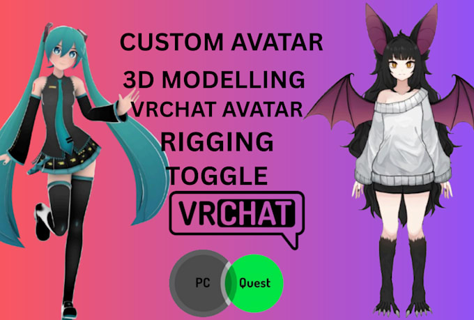create 3d model furry avatar vrchat avatar  3d rigging anime model